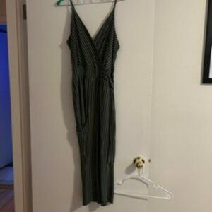 Stitch Fix Green and White Striped Jumpsuit